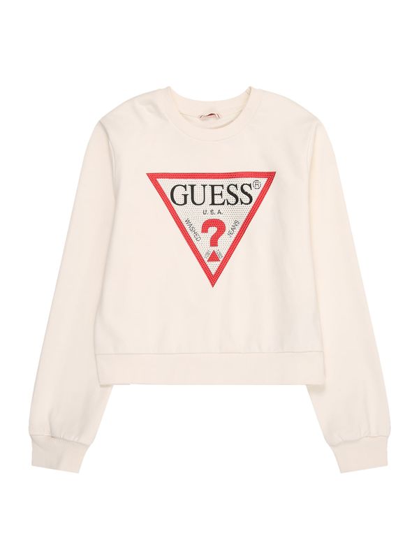 GUESS GUESS Sportska sweater majica  pijesak / crvena / crna