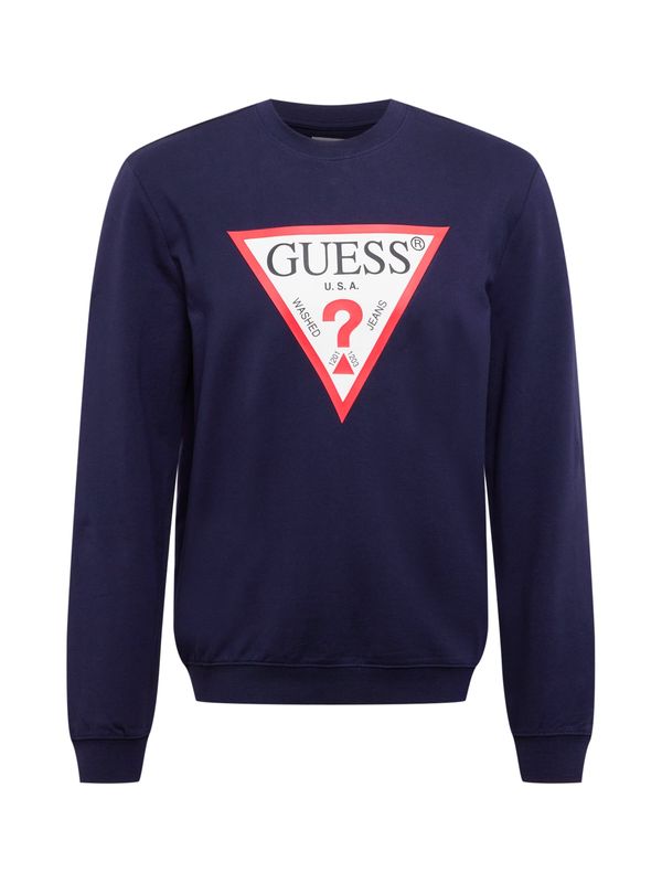 GUESS GUESS Sweater majica 'Audley'  morsko plava / crvena / bijela