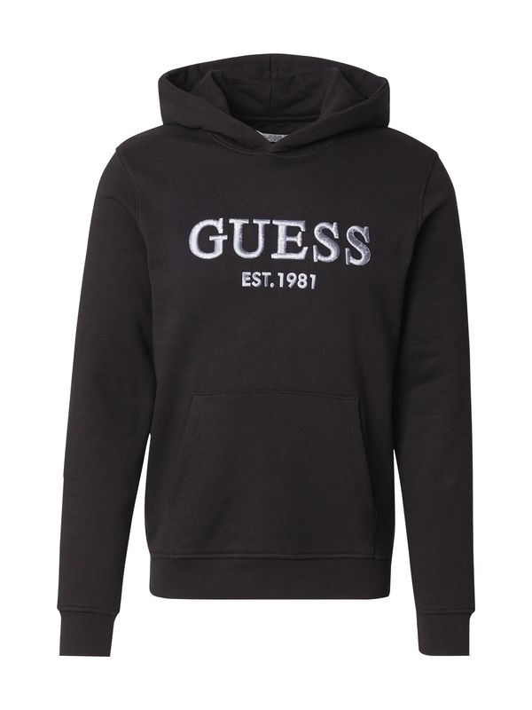 GUESS GUESS Sweater majica 'BEAU'  crna / srebro