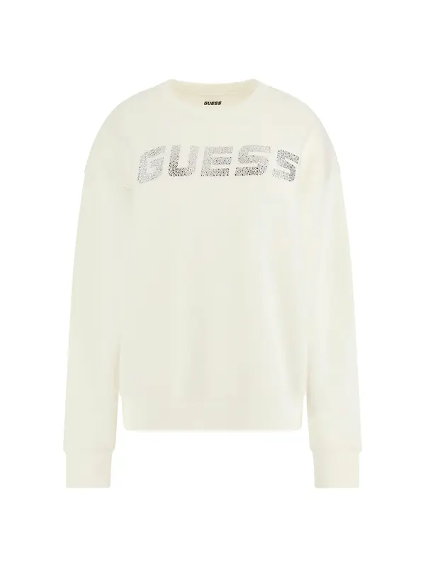 GUESS GUESS Sweater majica 'Cecilia'  srebro / bijela