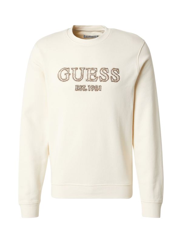 GUESS GUESS Sweater majica  čokolada / svijetložuta