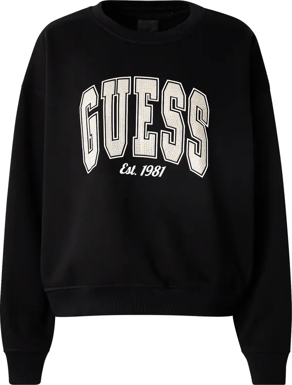 GUESS GUESS Sweater majica  crna / bijela