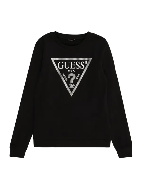 GUESS GUESS Sweater majica  crna / srebro