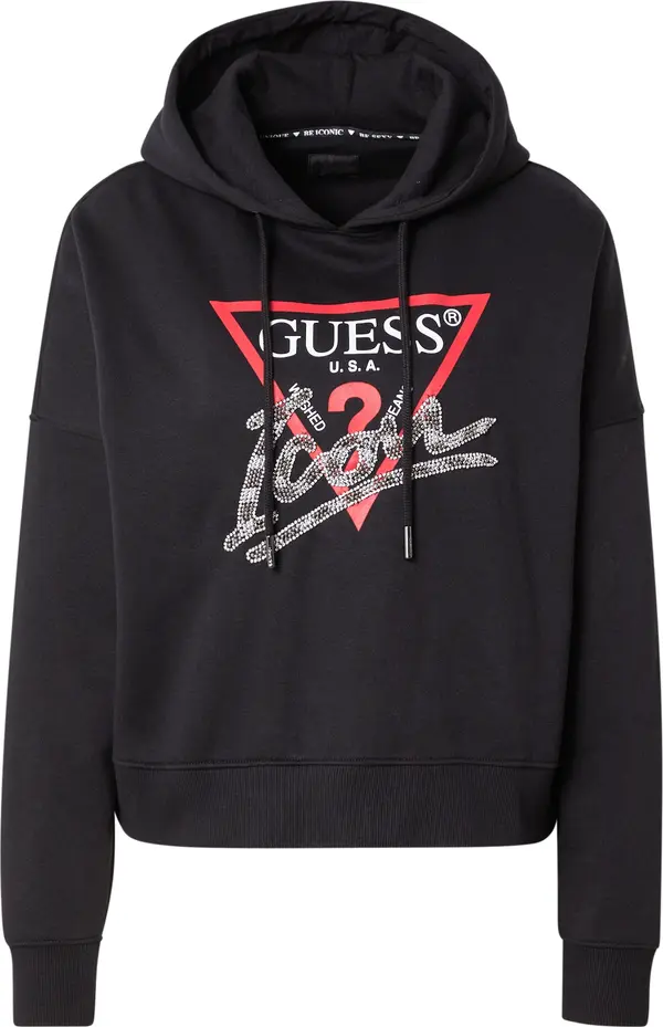 GUESS GUESS Sweater majica  jarko crvena / crna / srebro / bijela