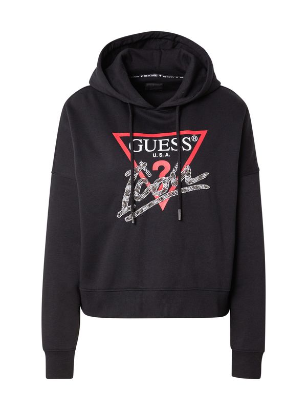 GUESS GUESS Sweater majica  jarko crvena / crna / srebro / bijela