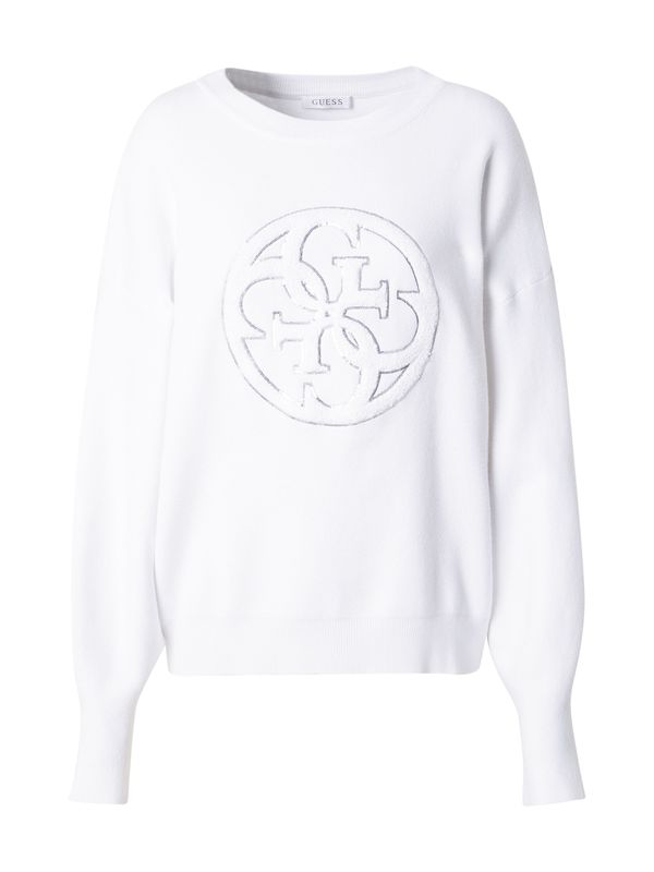 GUESS GUESS Sweater majica 'KATE'  srebro / bijela