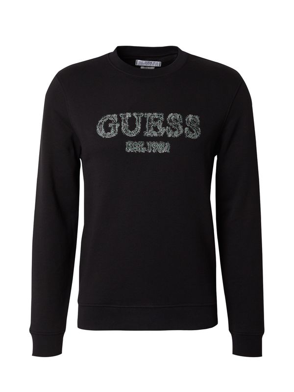 GUESS GUESS Sweater majica  pastelno zelena / crna / prljavo bijela