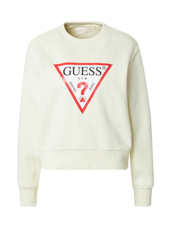 GUESS GUESS Sweater majica  pastelno zelena / crvena / crna / bijela