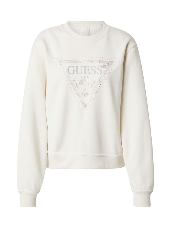 GUESS GUESS Sweater majica 'PYTHON'  boja pijeska / siva / roza