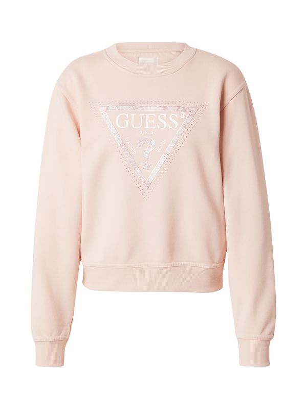 GUESS GUESS Sweater majica 'PYTHON'  roza / bijela