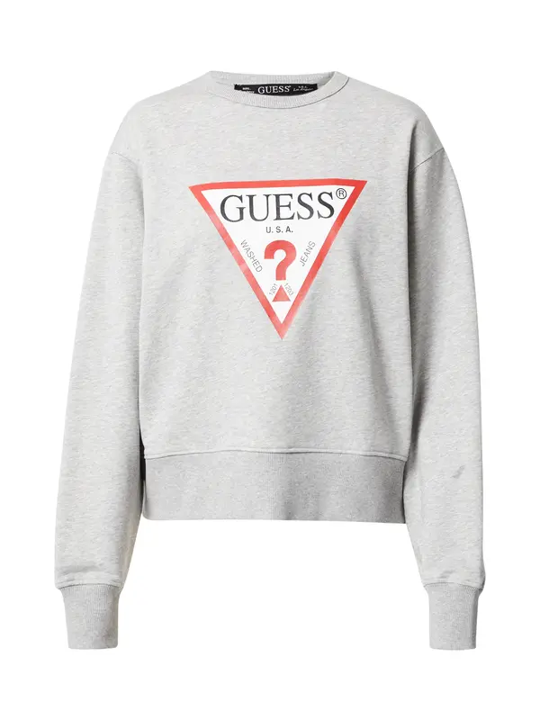 GUESS GUESS Sweater majica  svijetlosiva / crvena / bijela