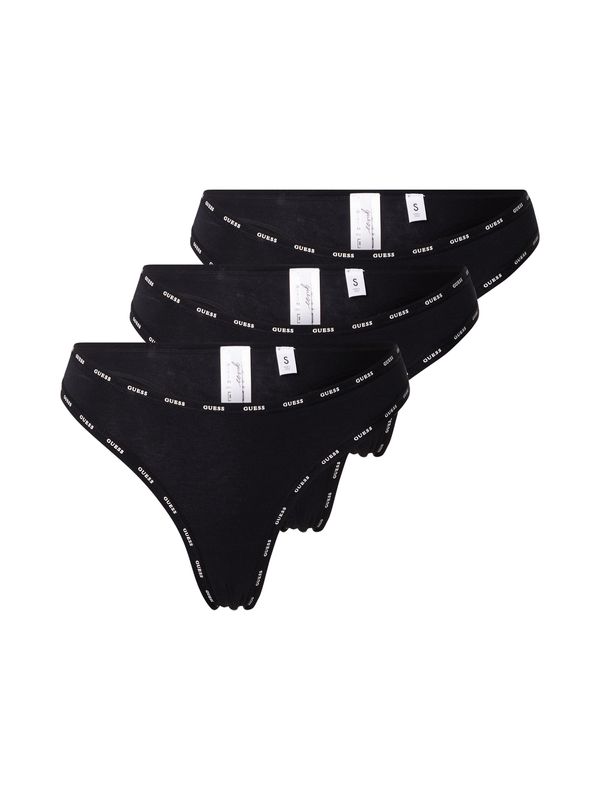 GUESS GUESS Tanga gaćice  crna / bijela