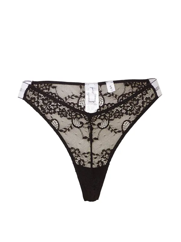 GUESS GUESS Tanga gaćice  crna / bijela