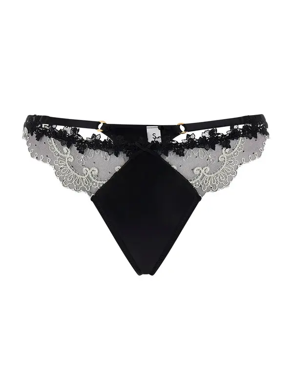 GUESS GUESS Tanga gaćice 'Helen'  crna / bijela