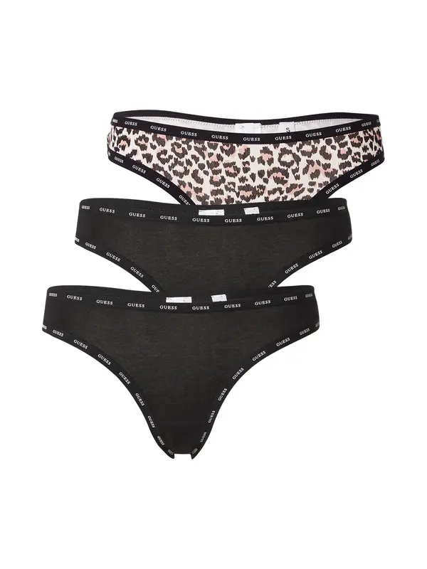 GUESS GUESS Tanga gaćice  nude / crna / bijela