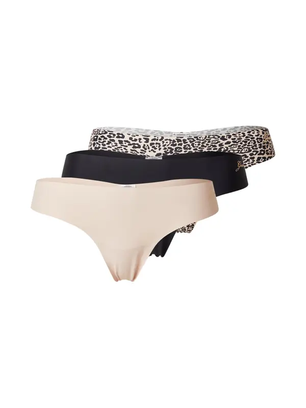GUESS GUESS Tanga gaćice  svijetlosmeđa / zlatna / crna