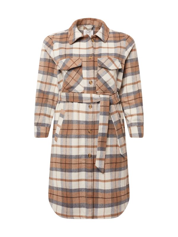 Guido Maria Kretschmer Curvy Guido Maria Kretschmer Curvy Prijelazni kaput 'Cassia'  bež / boja devine dlake (camel) / siva / crvena