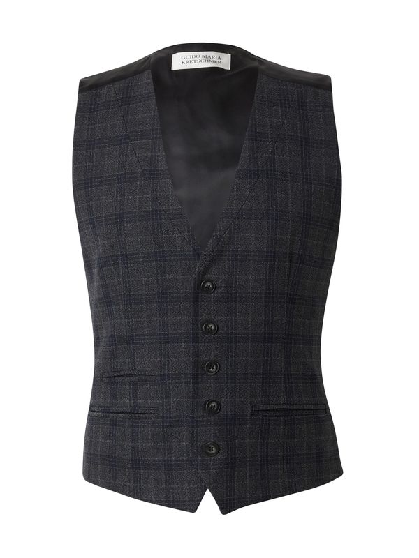 Guido Maria Kretschmer Men Guido Maria Kretschmer Men Prsluk od odijela 'Sean'  tamno plava / siva / tamo siva