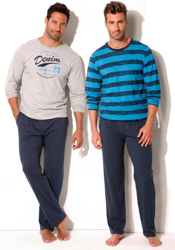 H.I.S H.I.S Duga pidžama  bež / plava