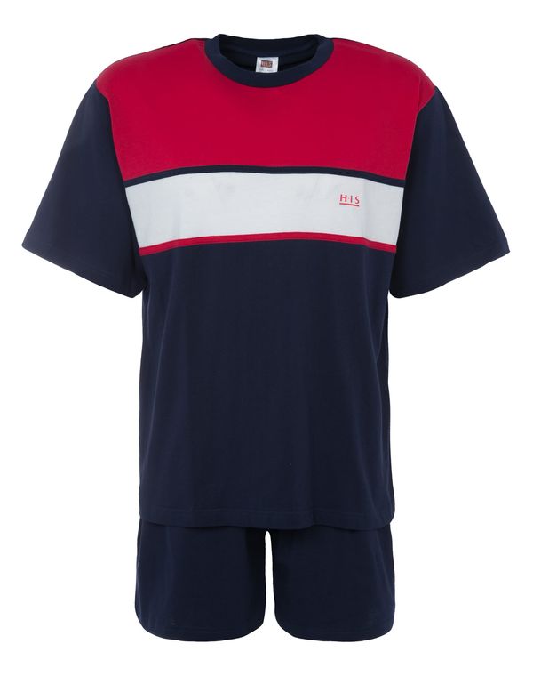 H.I.S H.I.S Kratka pidžama  mornarsko plava / crvena / bijela