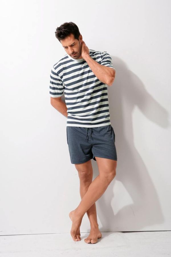 H.I.S H.I.S Kratka pidžama  tamo siva / bijela