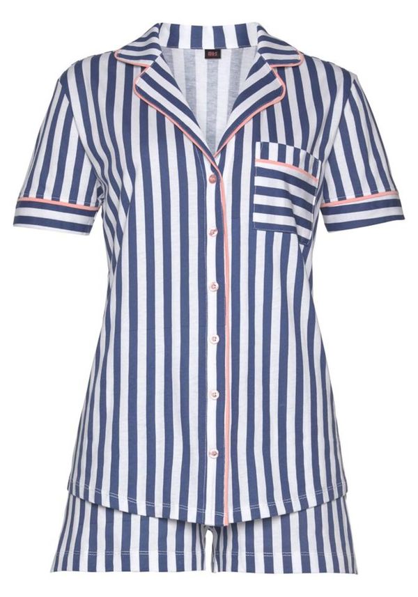 H.I.S H.I.S Kratke hlače za spavanje  mornarsko plava / svijetloroza / bijela