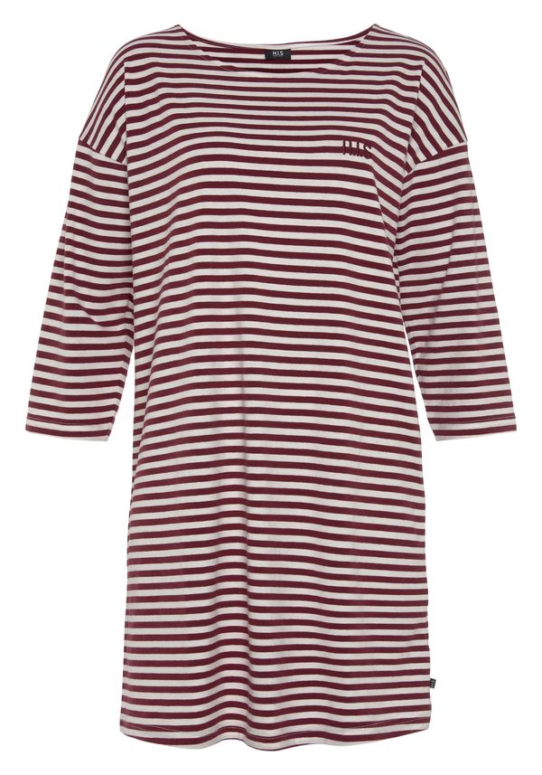 H.I.S H.I.S Spavaćica košulja  bordo / bijela