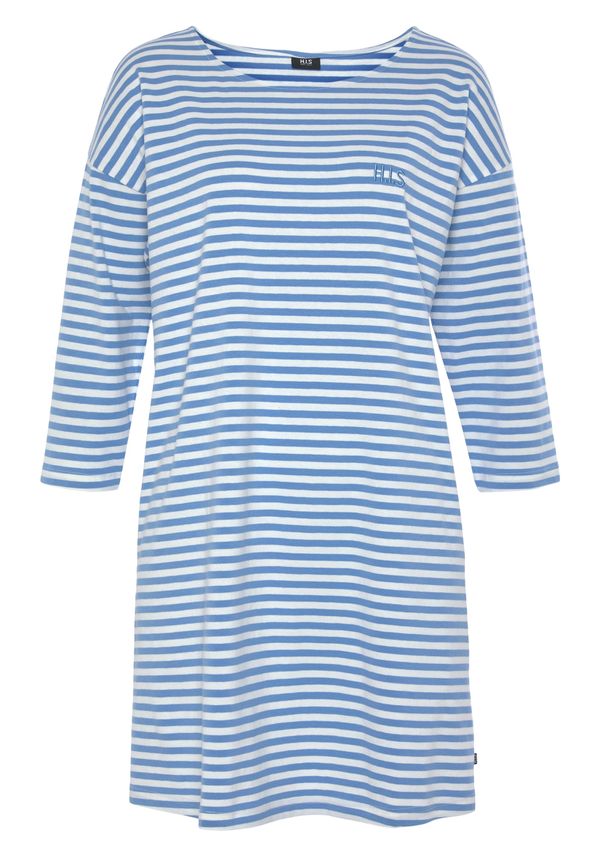 H.I.S H.I.S Spavaćica košulja  plava / bijela