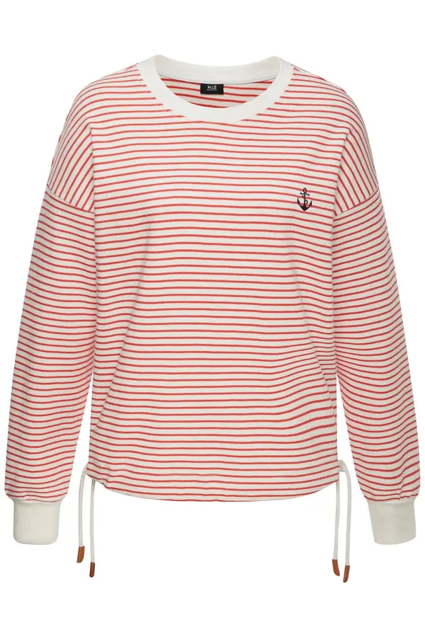 H.I.S H.I.S Sweater majica  crvena / crna / bijela