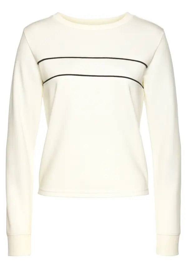 H.I.S H.I.S Sweater majica  ecru/prljavo bijela / crna