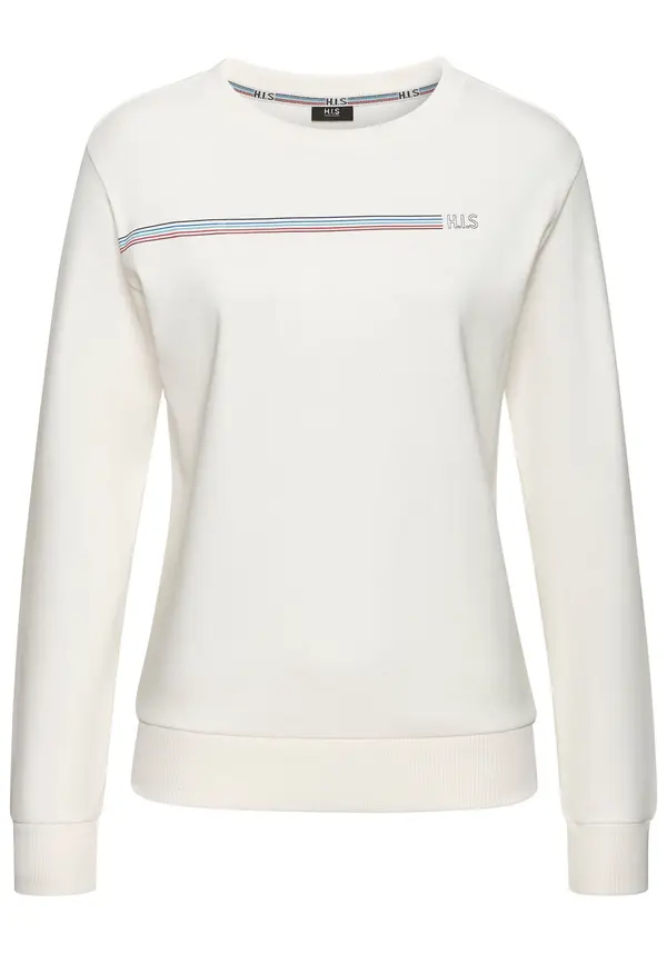 H.I.S H.I.S Sweater majica  mornarsko plava / tamno narančasta / bordo / bijela