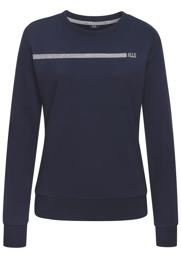 H.I.S H.I.S Sweater majica  morsko plava / bijela