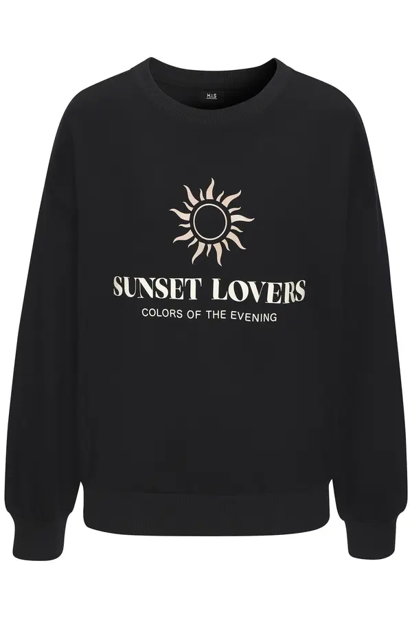 H.I.S H.I.S Sweater majica  pastelno žuta / crna