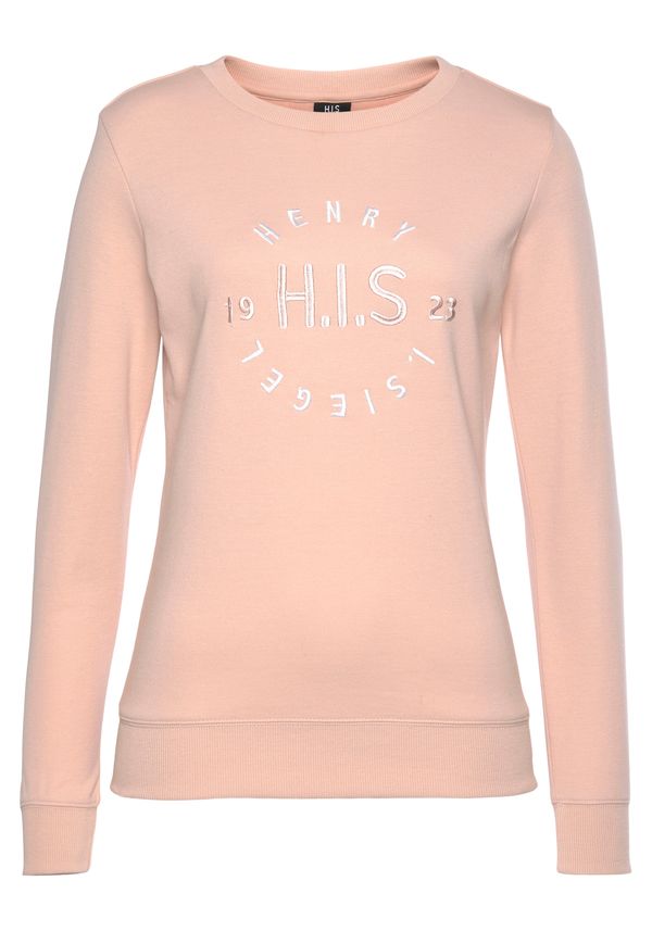 H.I.S H.I.S Sweater majica  rosé / srebro / bijela