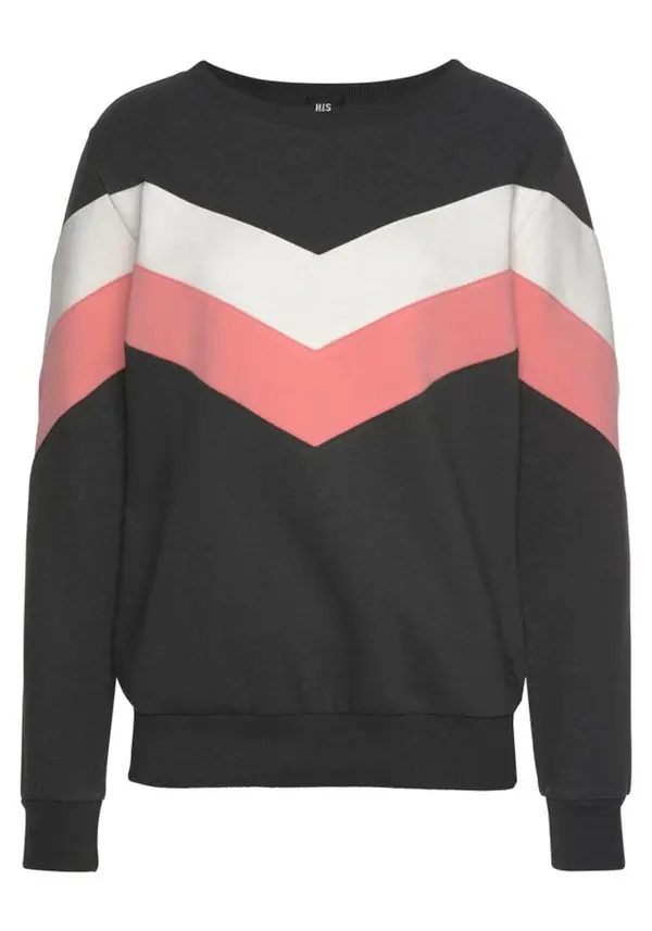 H.I.S H.I.S Sweater majica  svijetloroza / crna / bijela