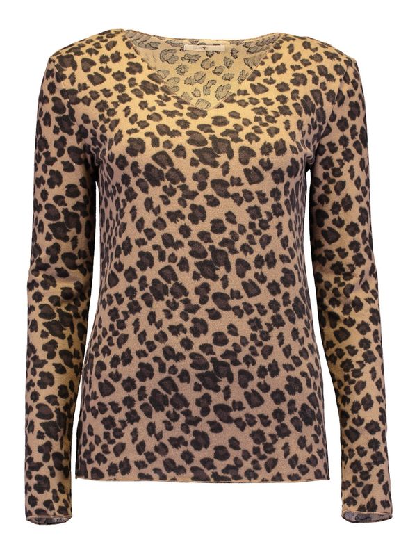 Hailys Hailys Majica 'Zi44na'  boja devine dlake (camel) / čokolada / crna