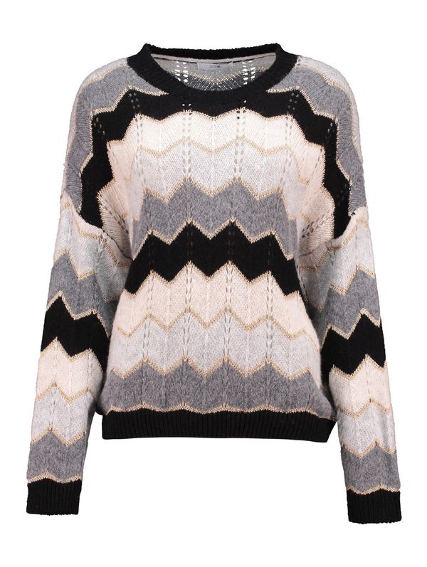 Hailys Hailys Pulover 'Mi44ssa'  boja pijeska / siva / svijetlosiva / crna