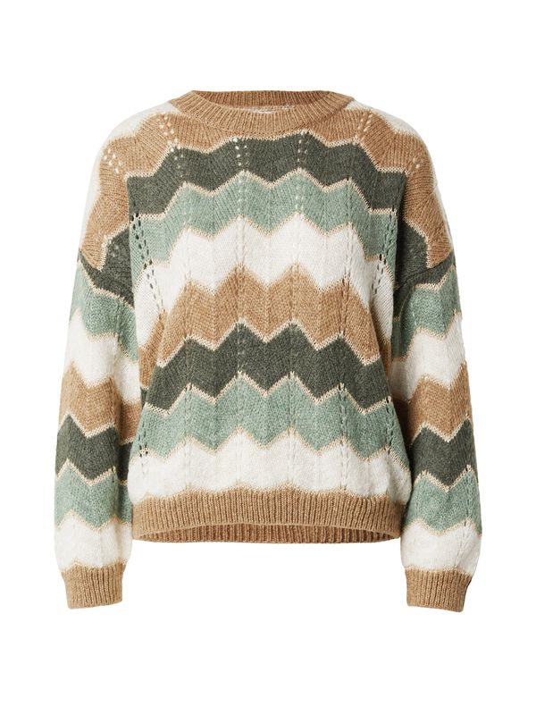 Hailys Hailys Pulover 'Mi44ssa'  kaki / maslinasta / pastelno zelena / bijela