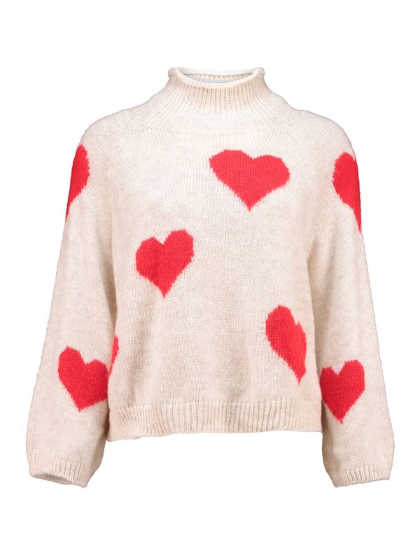 Hailys Hailys Pulover 'Ve44da'  bež / crvena