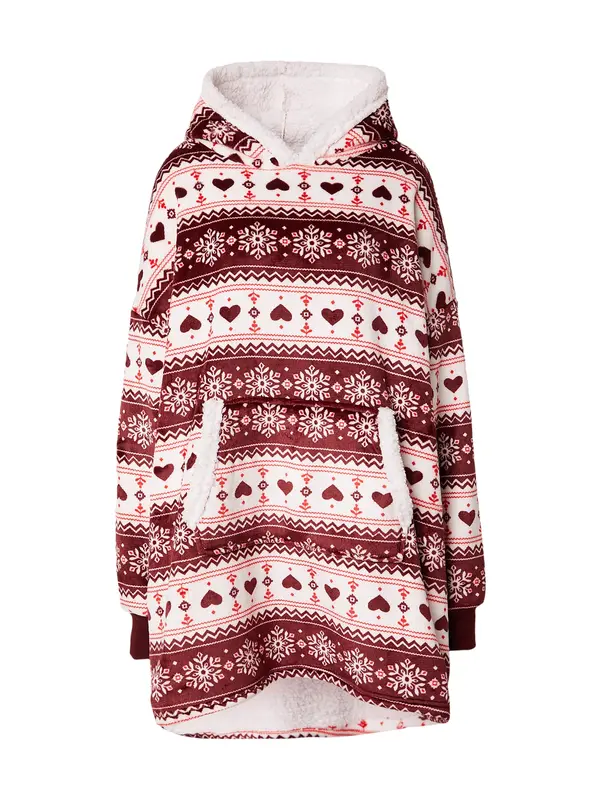 Hailys Hailys Sweater majica 'Co44zy'  crvena / tamno crvena / bijela