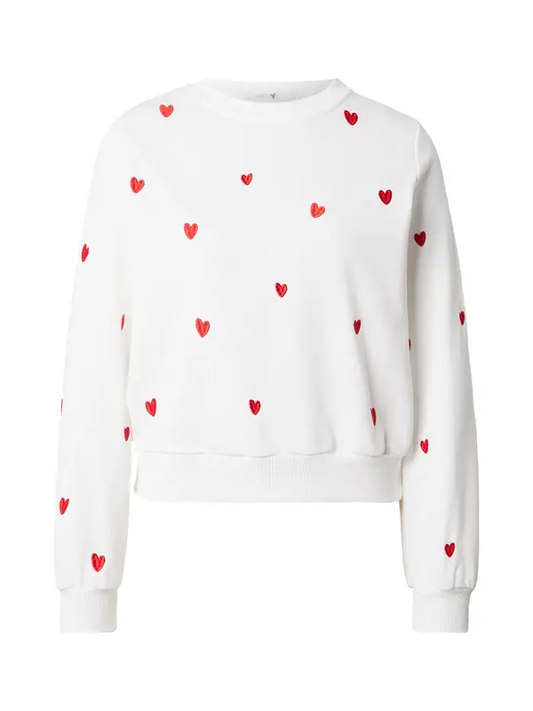 Hailys Hailys Sweater majica 'Lo44ra'  crvena / prljavo bijela