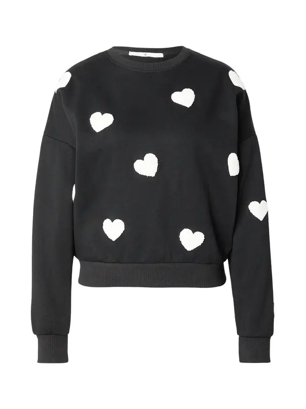 Hailys Hailys Sweater majica 'Ru44by'  crna / bijela