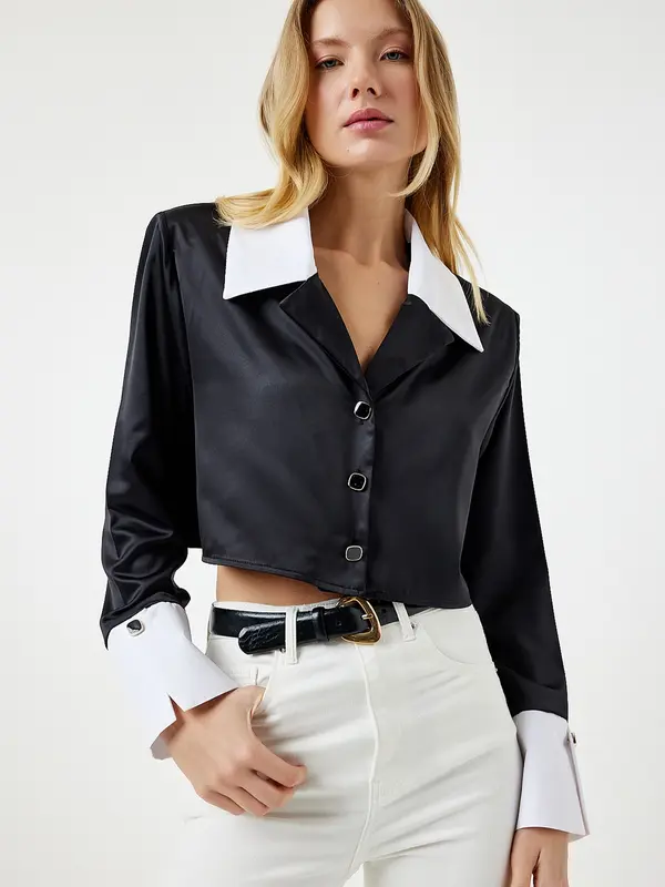 Happiness İstanbul Happiness İstanbul Bluza  crna / bijela
