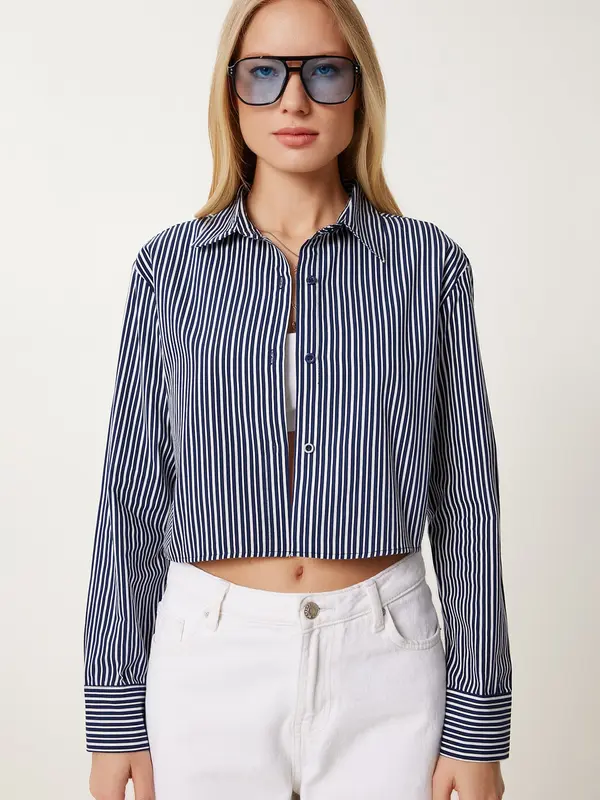Happiness İstanbul Happiness İstanbul Bluza  morsko plava / bijela