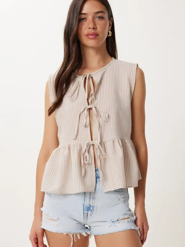 Happiness İstanbul Happiness İstanbul Bluza  nude / bijela
