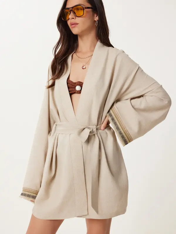 Happiness İstanbul Happiness İstanbul Kimono  bež / maslinasta / crna