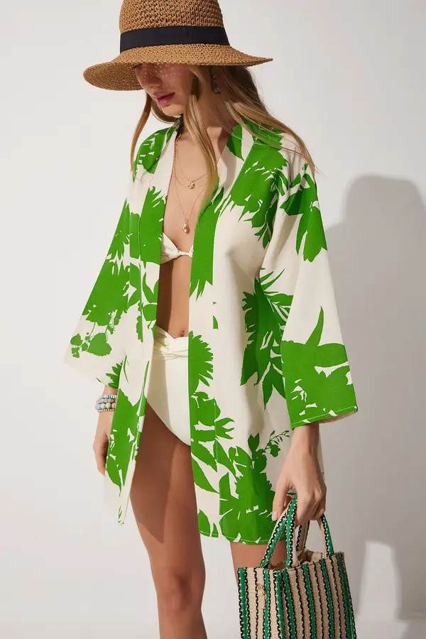 Happiness İstanbul Happiness İstanbul Kimono  boja pijeska / zelena