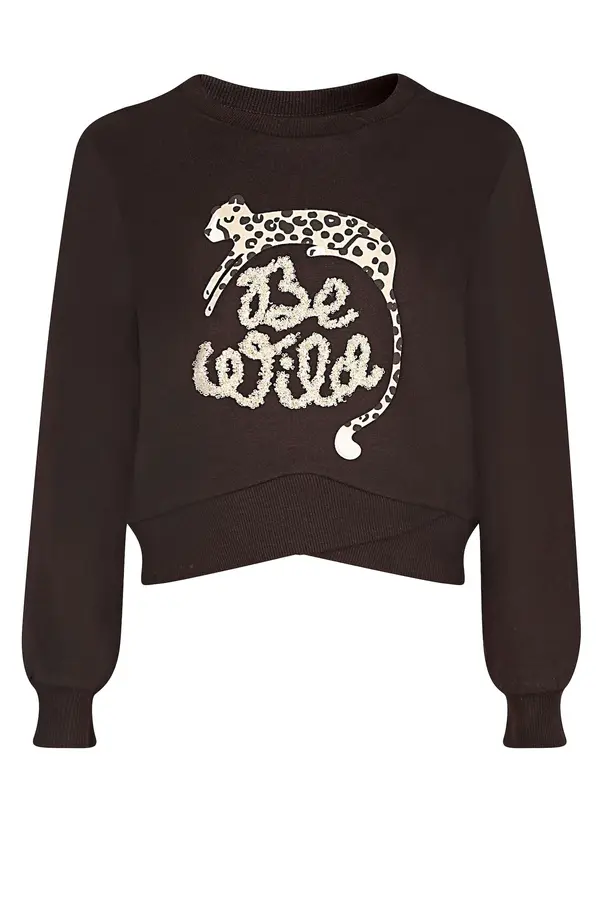 happy girls happy girls Sweater majica  bež / tamno smeđa
