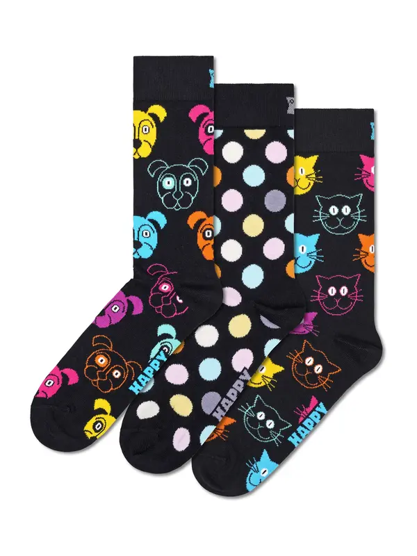Happy Socks Happy Socks Čarape 'Classic Dog'  mornarsko plava / žuta / roza / bijela