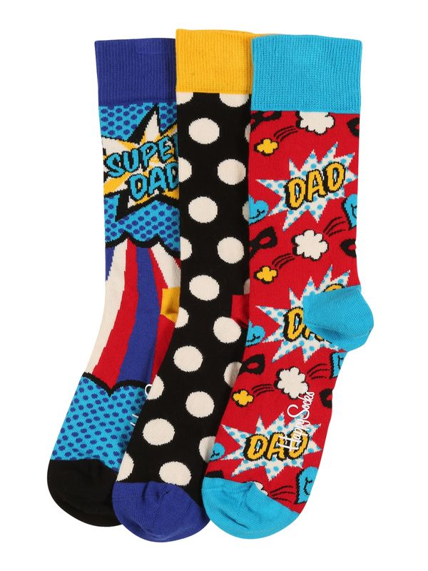 Happy Socks Happy Socks Čarape 'Father's Day'  svijetloplava / žuta / crvena / bijela